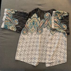 Roz & Ali Sheer Open Front Chiffon Blouse sz1X